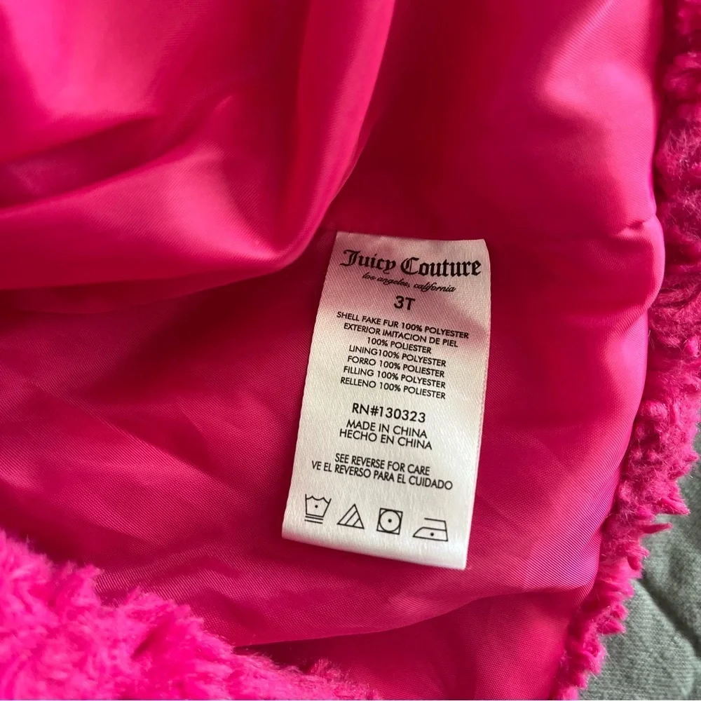 JUICY COUTURE Faux Fur Teddy Peplum Peacoat‎ in Hot Pink.